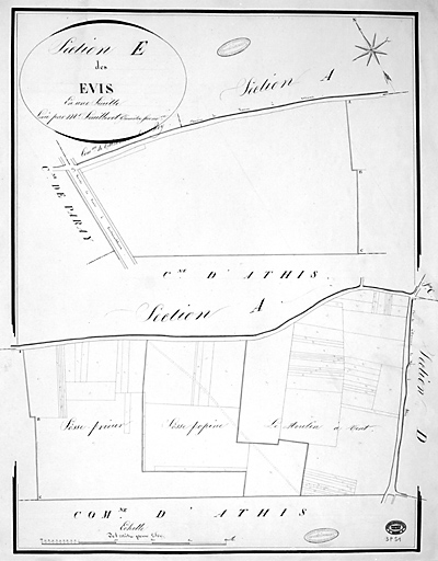 Cadastre napoléonien : commune de Mons, section E, Evis, 1815.