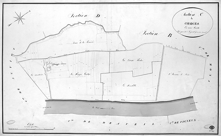 Cadastre napoléonien : commune d'Athis, section C, Chaiges, 1815.