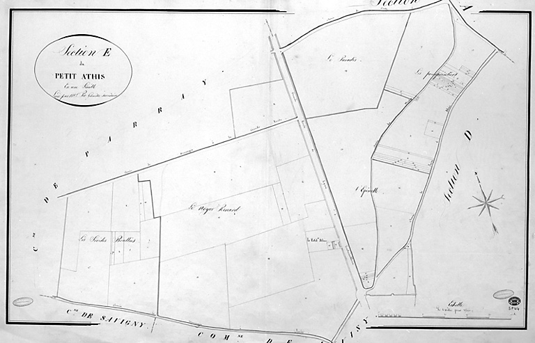 Cadastre napoléonien : commune d'Athis, section E, le Petit-Athis, 1815.