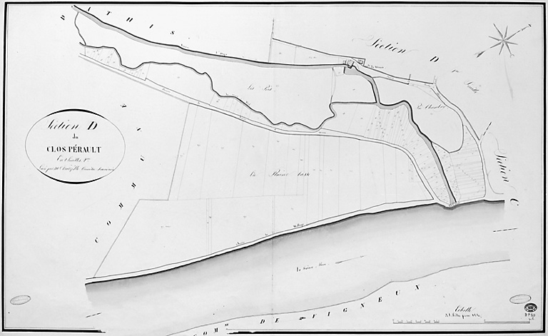 Cadastre napoléonien : commune de Mons, section D, 2e feuille, Clos-Pérault, 1812.