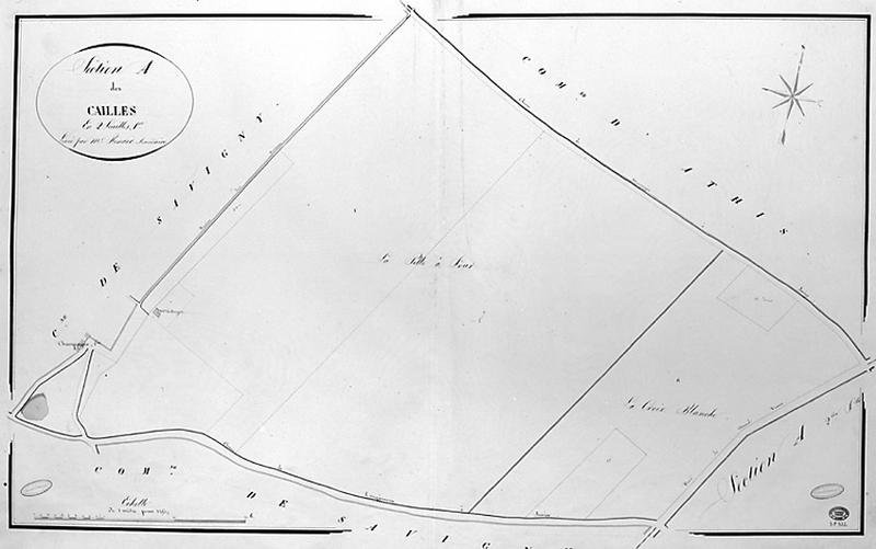 Cadastre napoléonien : section A, 1ère feuille, Cailles, 1811.