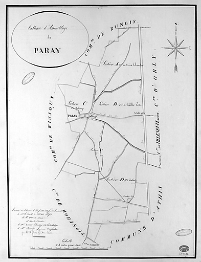 Cadastre napoléonien : tableau d'assemblage, 1811.