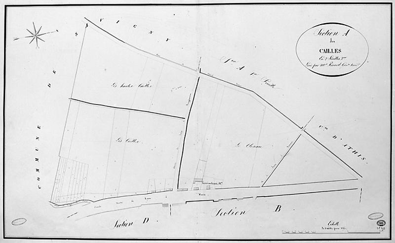 Cadastre napoléonien : section A, 2e feuille, Cailles, 1811.