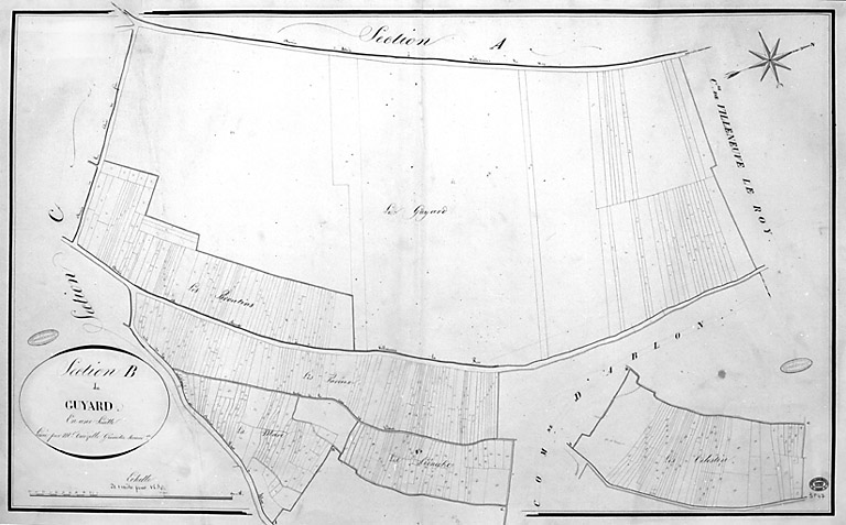 Cadastre napoléonien : commune de Mons, section B, Guyard, 1815.