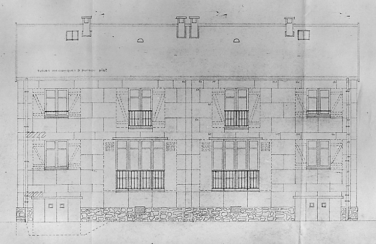 Façade de pavillon double de type B ; [1948].