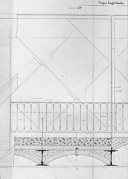 Projet établi par l'agent-voyer chef Michaud, dressé le 14 août 1891 : détail d'une coupe longitudinale