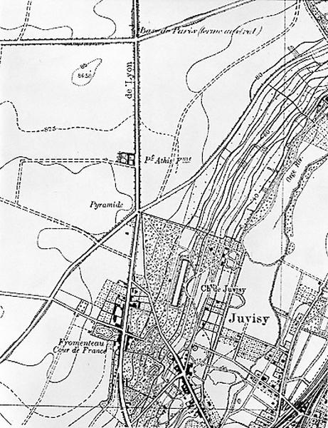 plan de la commune de Juvisy, extr. de la Carte du Service géographique des armées, 1895