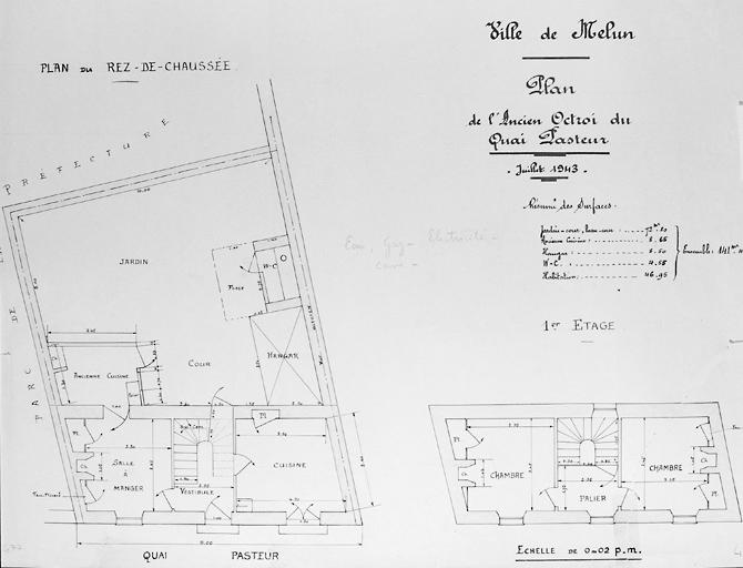 Plan de l'ancien octroi du quai Pasteur.