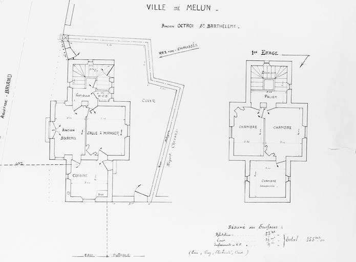 Plan de l'ancien octroi Saint-Barthélémy.