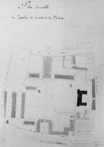 Plan d'ensemble du quartier de cavalerie de Melun.