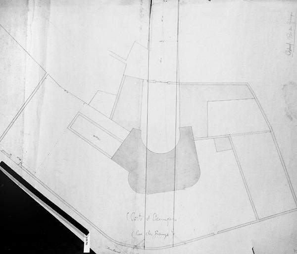 Plan des vestiges de la porte d'Etampes, rue des Granges.