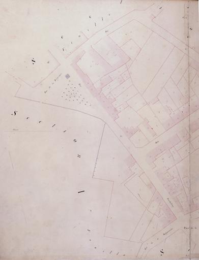 Plan parcellaire de la commune de Melun, levé en 1826 (...) sous la direction de M. Semane géomètre en chef, par M. Portant géomètre de première classe. Section A, dite de Montaigu, 5e feuille, 1ere partie.