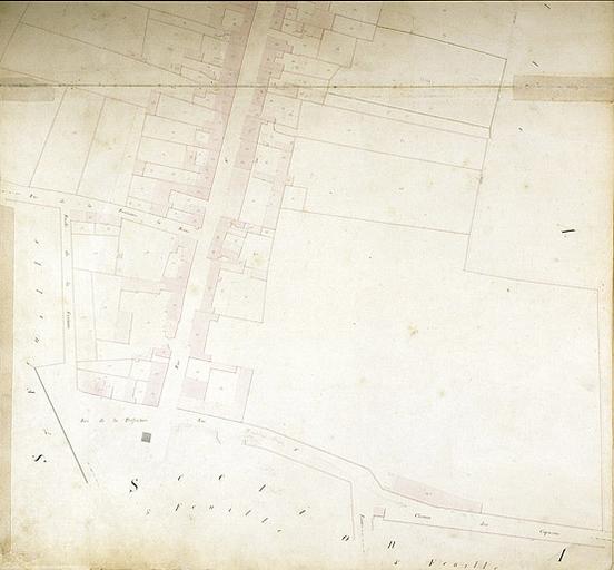 Plan parcellaire de la commune de Melun, levé en 1826 (...) sous la direction de M. Semane géomètre en chef, par M. Portant géomètre de première classe. Section A, dite de Montaigu, 6e feuille, 1ere partie.