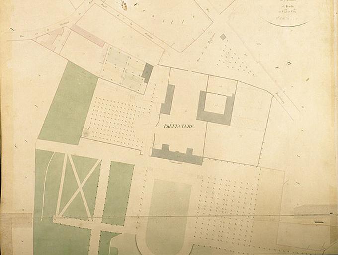 Plan parcellaire de la commune de Melun, levé en 1826 (...) sous la direction de M. Semane géomètre en chef, par M. Portant géomètre de première classe. Section A, dite de Montaigu, 7e feuille, 2eme partie.