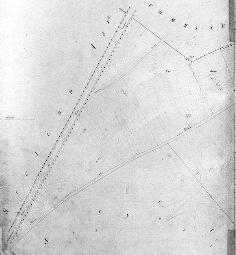 Plan parcellaire de la commune de Melun, levé en 1826 (...) sous la direction de M. Semane géomètre en chef, par M. Portant géomètre de première classe. Section B, dite de Saint-Liesne, 1ere feuille, 1ere partie.