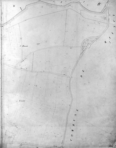 Plan parcellaire de la commune de Melun, levé en 1826 (...) sous la direction de M. Semane géomètre en chef, par M. Portant géomètre de première classe. Section B, dite de Saint-Liesne, 3eme feuille, 2eme partie.