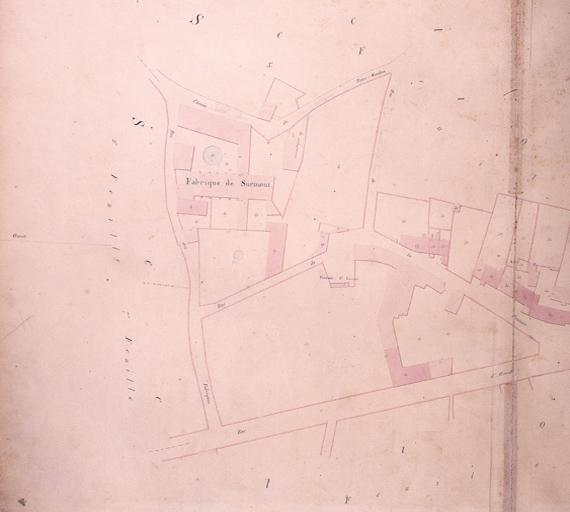 Plan parcellaire de la commune de Melun, levé en 1826 (...) sous la direction de M. Semane géomètre en chef, par M. Portant géomètre de première classe. Section B, dite de Saint-Liesne, 6eme feuille, 1ere partie.