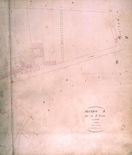 Plan parcellaire de la commune de Melun, levé en 1826 (...) sous la direction de M. Semane géomètre en chef, par M. Portant géomètre de première classe. Section B, dite de Saint-Liesne, 7eme feuille, 2eme partie.