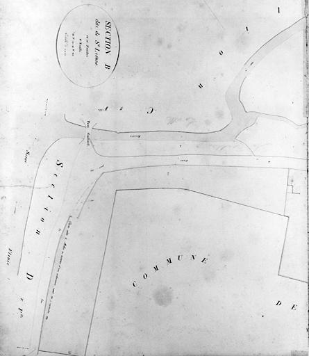 Plan parcellaire de la commune de Melun, levé en 1826 (...) sous la direction de M. Semane géomètre en chef, par M. Portant géomètre de première classe. Section B, dite de Saint-Liesne, 8eme feuille, 2eme partie.