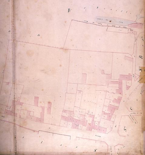 Plan parcellaire de la commune de Melun, levé en 1826 (...) sous la direction de M. Semane géomètre en chef, par M. Portant géomètre de première classe. Section B, dite de Saint-Liesne, 10eme feuille, 1ere partie.