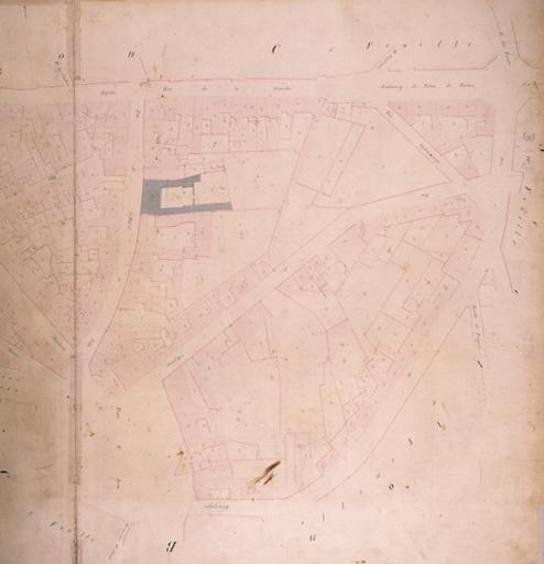 Plan parcellaire de la commune de Melun, levé en 1826 (...) sous la direction de M. Semane géomètre en chef, par M. Portant géomètre de première classe. Section C, dite de Saint-Aspais, 2eme feuille, 2eme partie.