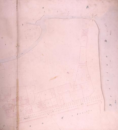 Plan parcellaire de la commune de Melun, levé en 1826 (...) sous la direction de M. Semane géomètre en chef, par M. Portant géomètre de première classe. Section C, dite de Saint-Aspais, 3eme feuille, 2eme partie.