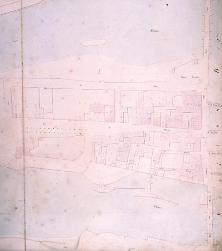 Plan parcellaire de la commune de Melun, levé en 1826 (...) sous la direction de M. Semane géomètre en chef, par M. Portant géomètre de première classe. Section D, dite du sud, 1ere feuille, 2eme partie.