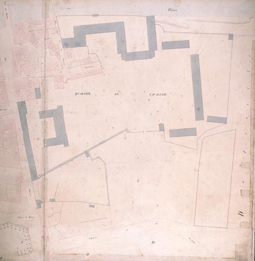 Plan parcellaire de la commune de Melun, levé en 1826 (...) sous la direction de M. Semane géomètre en chef, par M. Portant géomètre de première classe. Section D, dite du sud, 3eme feuille, 2eme partie.