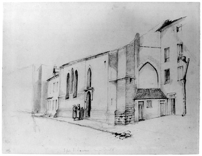 La chapelle des Coches, rue du Château, en 1834.