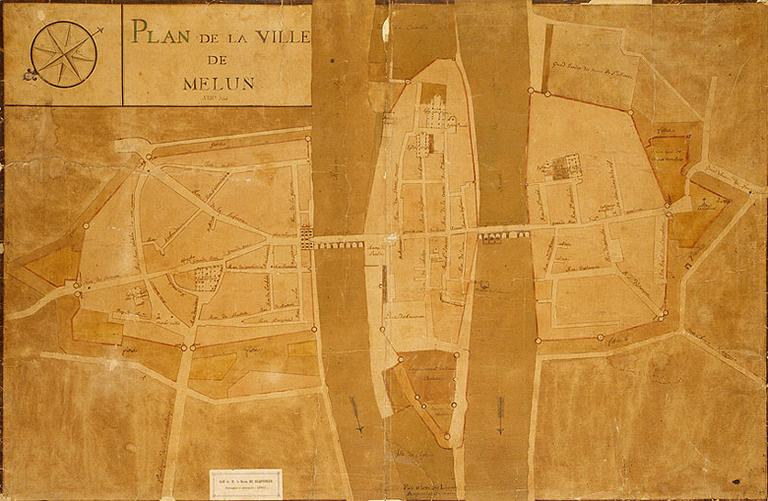 Plan de la ville de Melun.