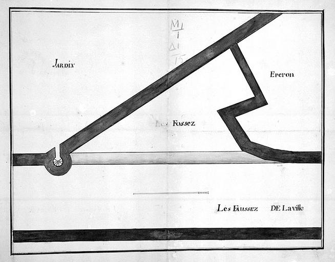 Plan d'une partie des fortifications du quartier Saint-Aspais.