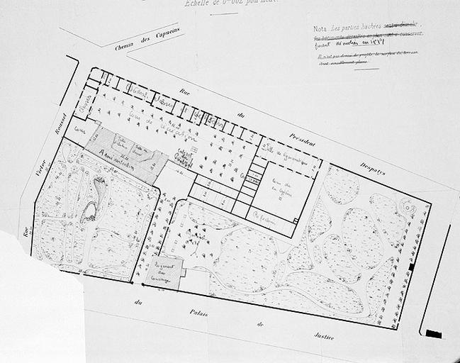 Plan général du collège de Melun en 1878.