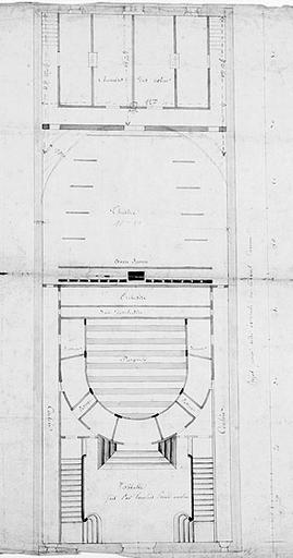 'Projet pour être exécuté au cidevant Carmes' : transformation de la chapelle en théâtre.