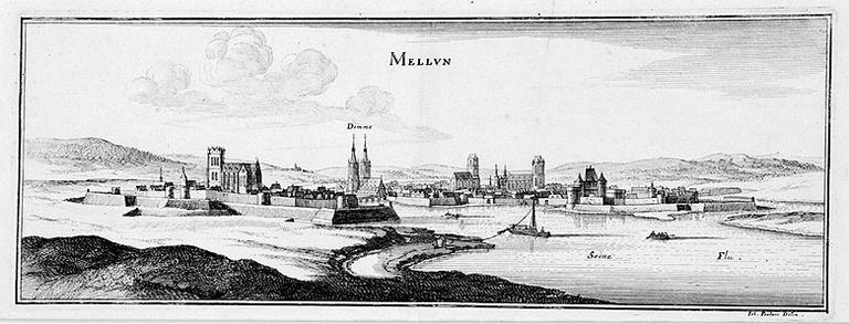 'Mellun', gravure publiée par Merian d'après un dessin de Jan Peeters (cf. doc. 13, cliché 05770597NUCA).