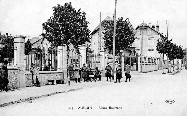 Soldats cantonnés dans l'usine Baumann pendant la première guerre mondiale.