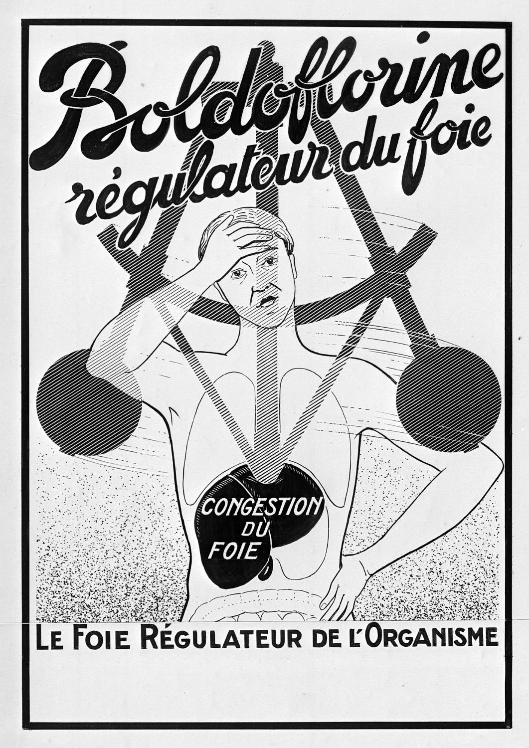 Publicité "Boldoflorine régulateur du foie".