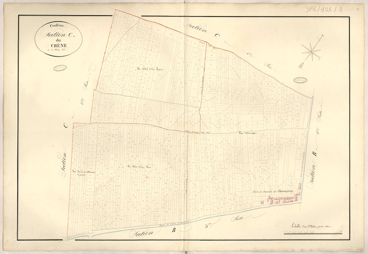 Cadastre napoléonien : Section C du Chêne, 2e feuille.