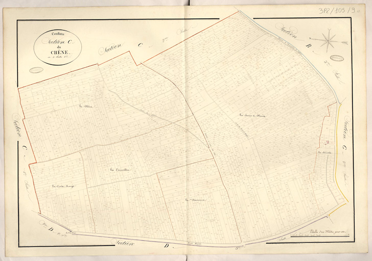 Cadastre napoléonien : Section C du Chêne, 3e feuille.