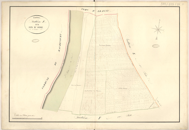 Cadastre napoléonien : Section F de la Fin d'Oise, 1ère feuille.