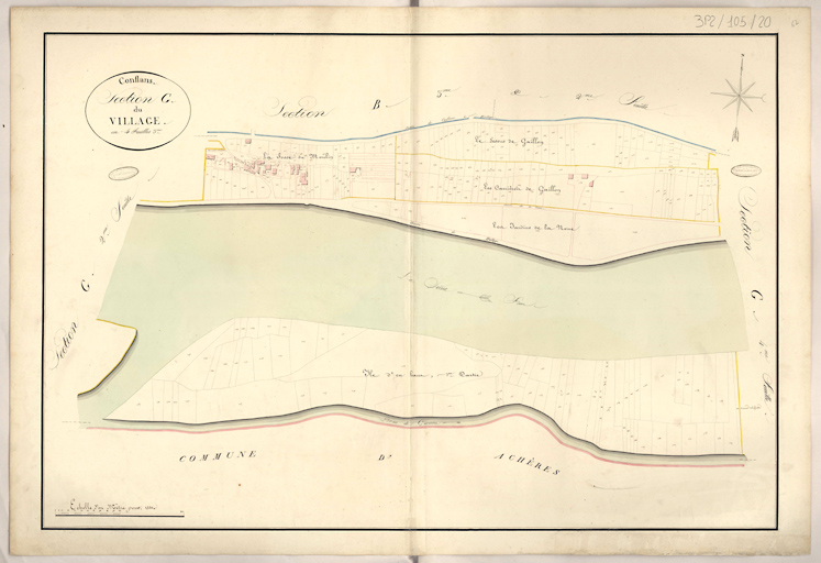 Cadastre napoléonien : Section G du Village, 3e feuille.