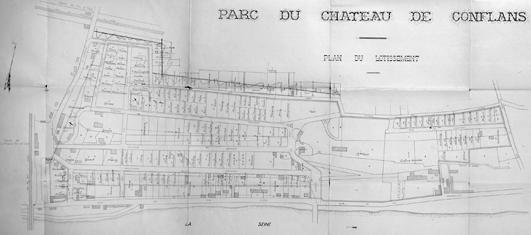 Plan du lotissement du parc de Théméricourt en 1930.