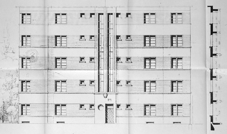 Façade arrière. 1933. Architect: Rebuchon.