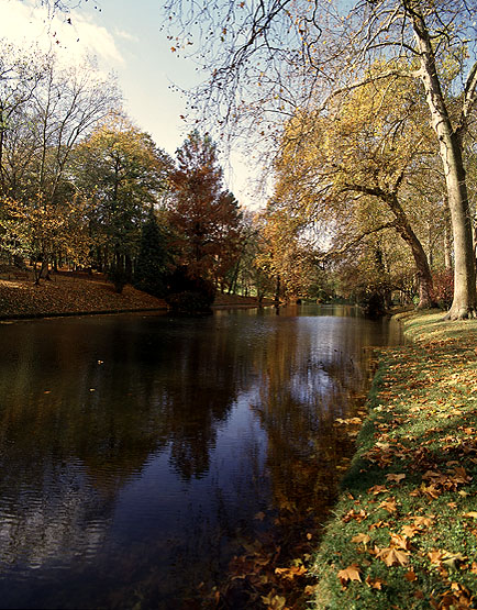 Vue d'ensemble du plan d'eau à l'automne.