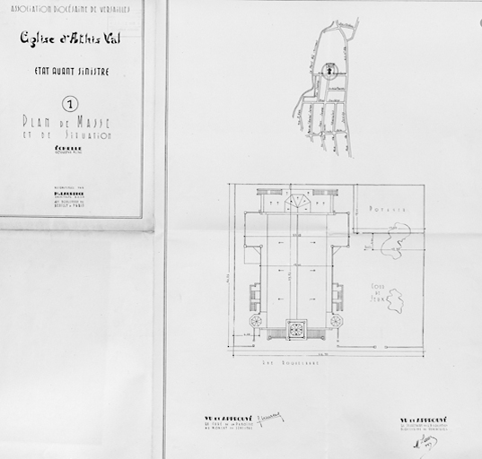 Plan de masse et de situation, reconstitué par Maurice Laurence, architecte, [1951].