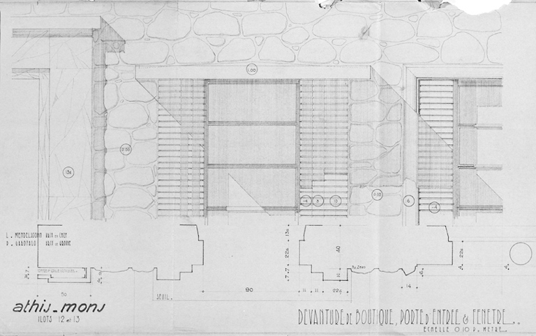 Ilots 12 et 13 : élévation des fenêtres ; L. Mendelssohn, architecte en chef, P. Garofalo, architecte chef de groupe.