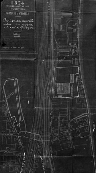 Plan de la gare et des établissements industriels établis entre les voies et la Seine, 23 décembre 1920.