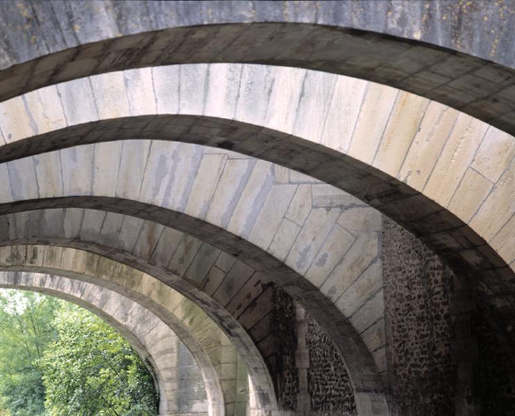 Détail de la perspective des arcs depuis la rive de Juvisy en direction de celle de Viry-Châtillon.