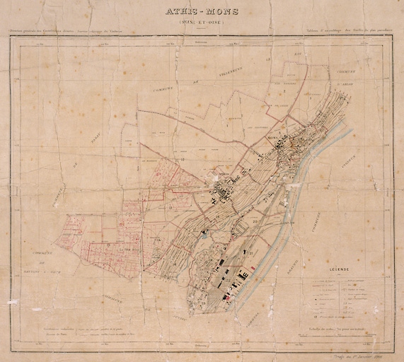 Cadastre de 1908 révisé en 1933 : tableau d'assemblage, tirage du 1er janvier 1906.