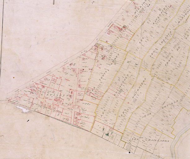 Cadastre de 1908 révisé en 1933 : feuille n° 16. Le plateau : autour de la villa Bel Respiro.