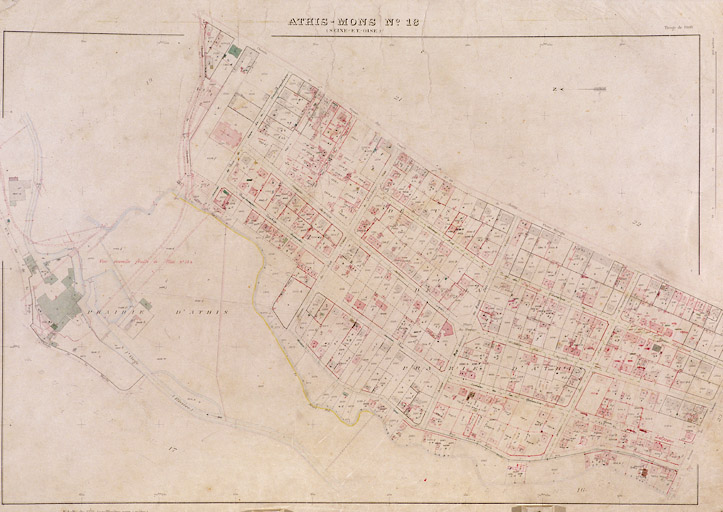 Cadastre de 1908 révisé en 1933 : feuille n° 18. Athis-Val.